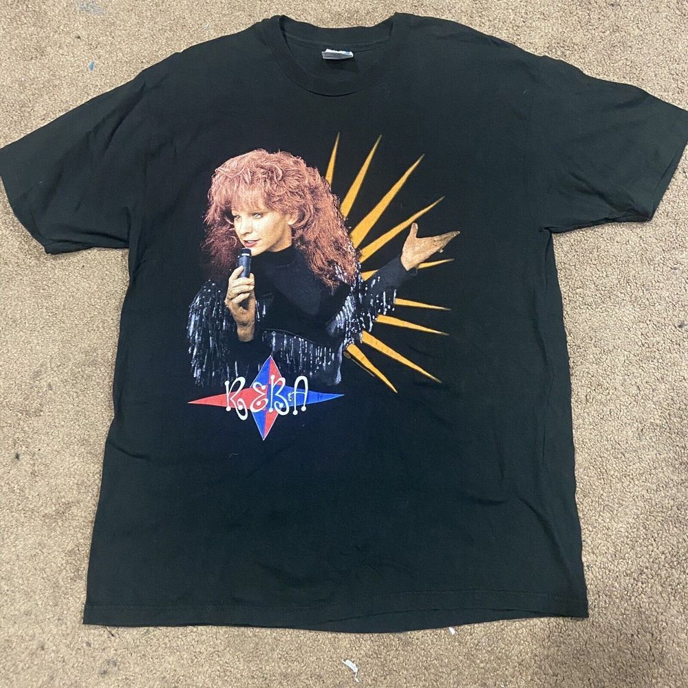 Vintage 90s Reba McEntire 1995 Tour Black T-Shirt Size L/XL - Picture 2 of 4